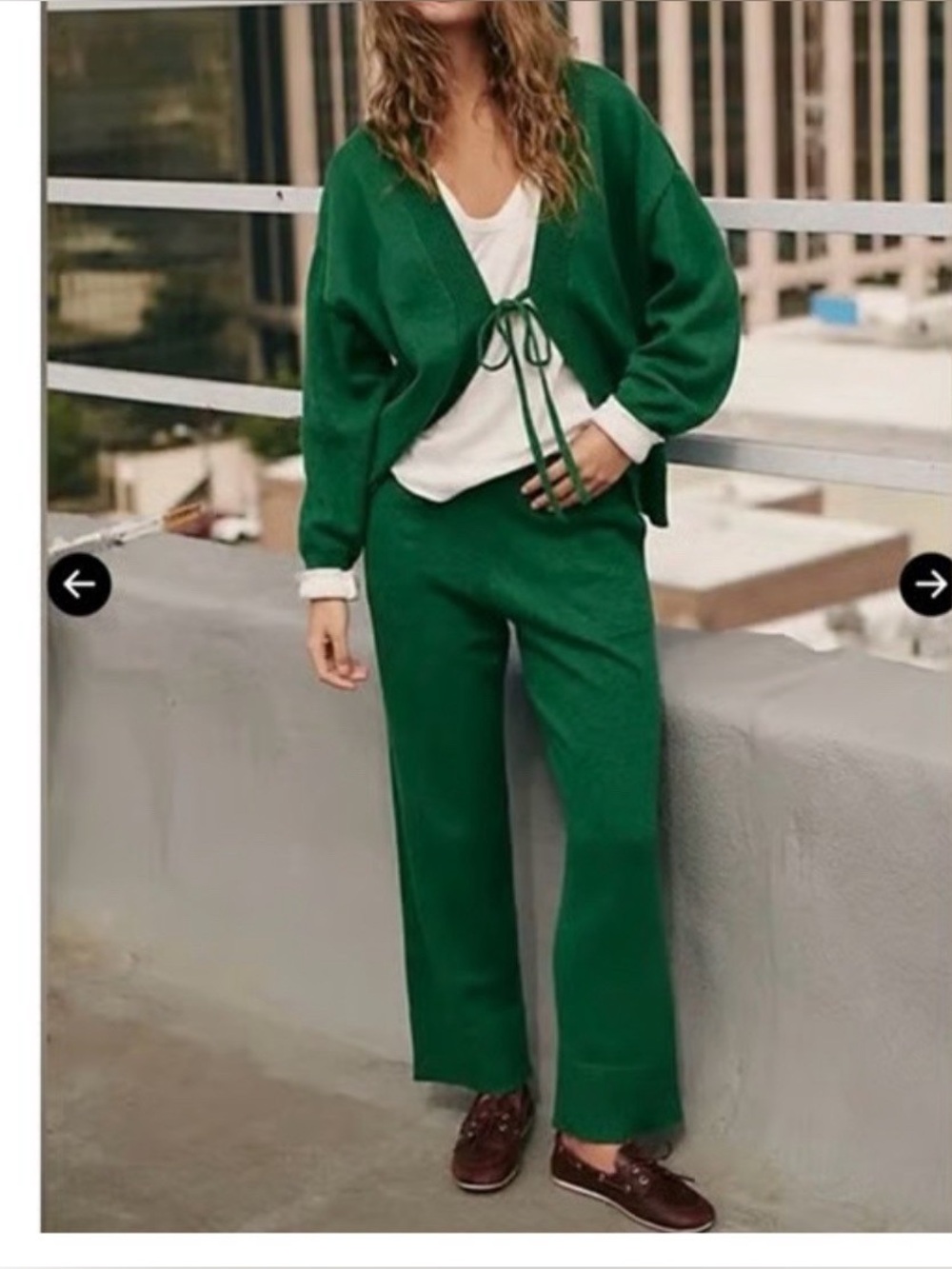 Free People Beach Solar Sweater Set in Green - Picture 2 of 3